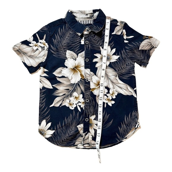 Cactus Boys Aloha Hawaiian Print Navy Button Shirt Size 5/6 - Picture 4 of 7
